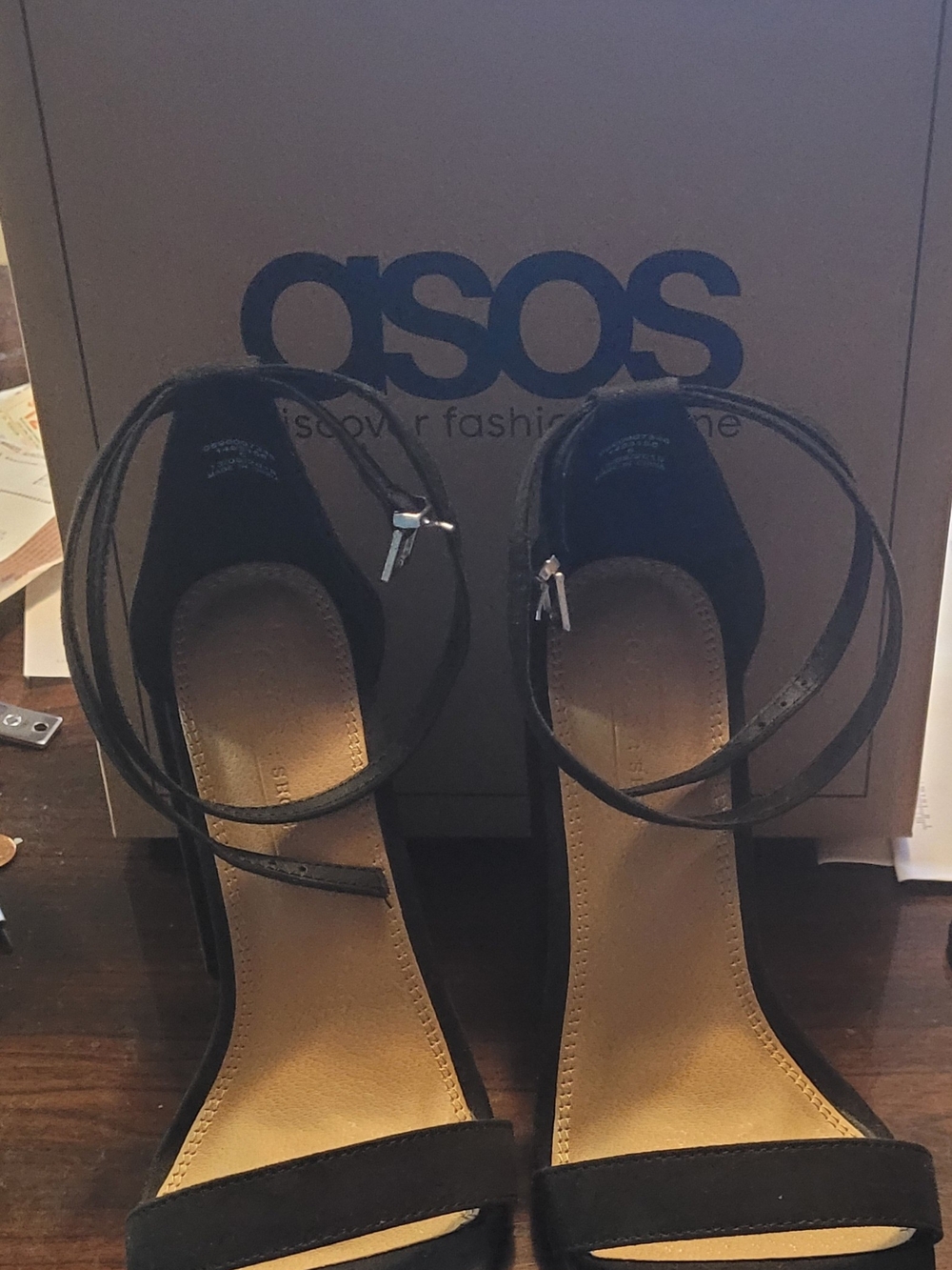 ASOS Black Wrap-Ankle Stiletto Heels